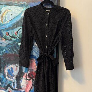 DKNYC Black Lace Button-Up Dress